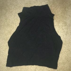 Black high neck crop top
